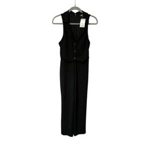 NWT Crystal Sky Tuxedo Jumpsuit Black Sleeveless Women’s Medium